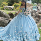 Elegant Sage Green Applique Off-the-Shoulder Sweet 16 Quinceanera A-Line Floor-length Prom Dress Birthday Dress Evening Dress Ball Gown DP6513