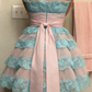 Vintage Strapless Ruffled A-Line Lace Layered Homecoming Dress Mini Birthday Outfit DP4323