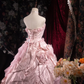 Glamorous Ruffled Strapless 3D Rose Beaded Sweet 16 Quinceanera Ball Gown DP7305