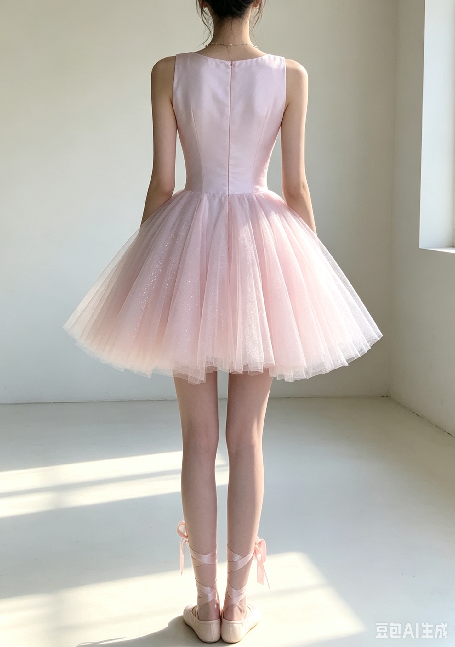 Elegant Pink Satin Tulle Sleeveless Boat Neck A-Line Homecoming Dress DP8748