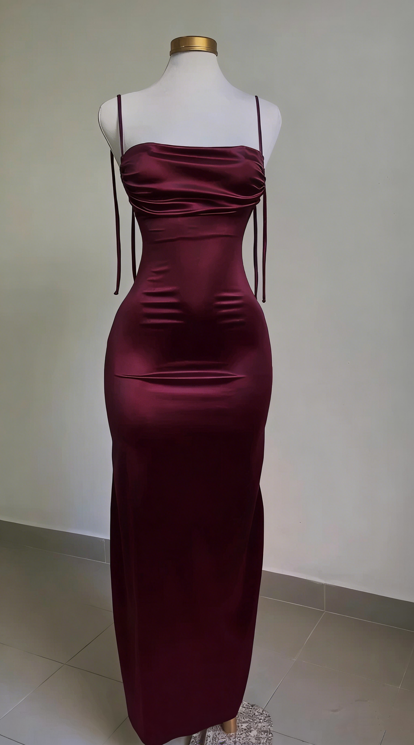 Vintage Royal Blue Straps Backless Satin Long Party Dress Evening Dress DP2785