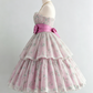 Vintage Strapless Floral Tiered Tulle Bow Detail Homecoming Dress DP8376