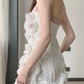 Vintage 3D Flowers Applique Strapless Design A-Line Short Homecoming Dress Party Dress DP6218