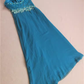 Elegant Teal Strapless Evening Gown Sequin Bodice Chiffon Prom Dress DP7617