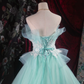 Elegant Mint Green Strapless Tulle Lace Applique Floor Length Sweet 15 Quinceanera Ball Gown DP8368