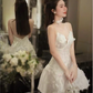 White V Neck Straps Appliques Mini Homecoming Dress Birthday Outfits, DP3126