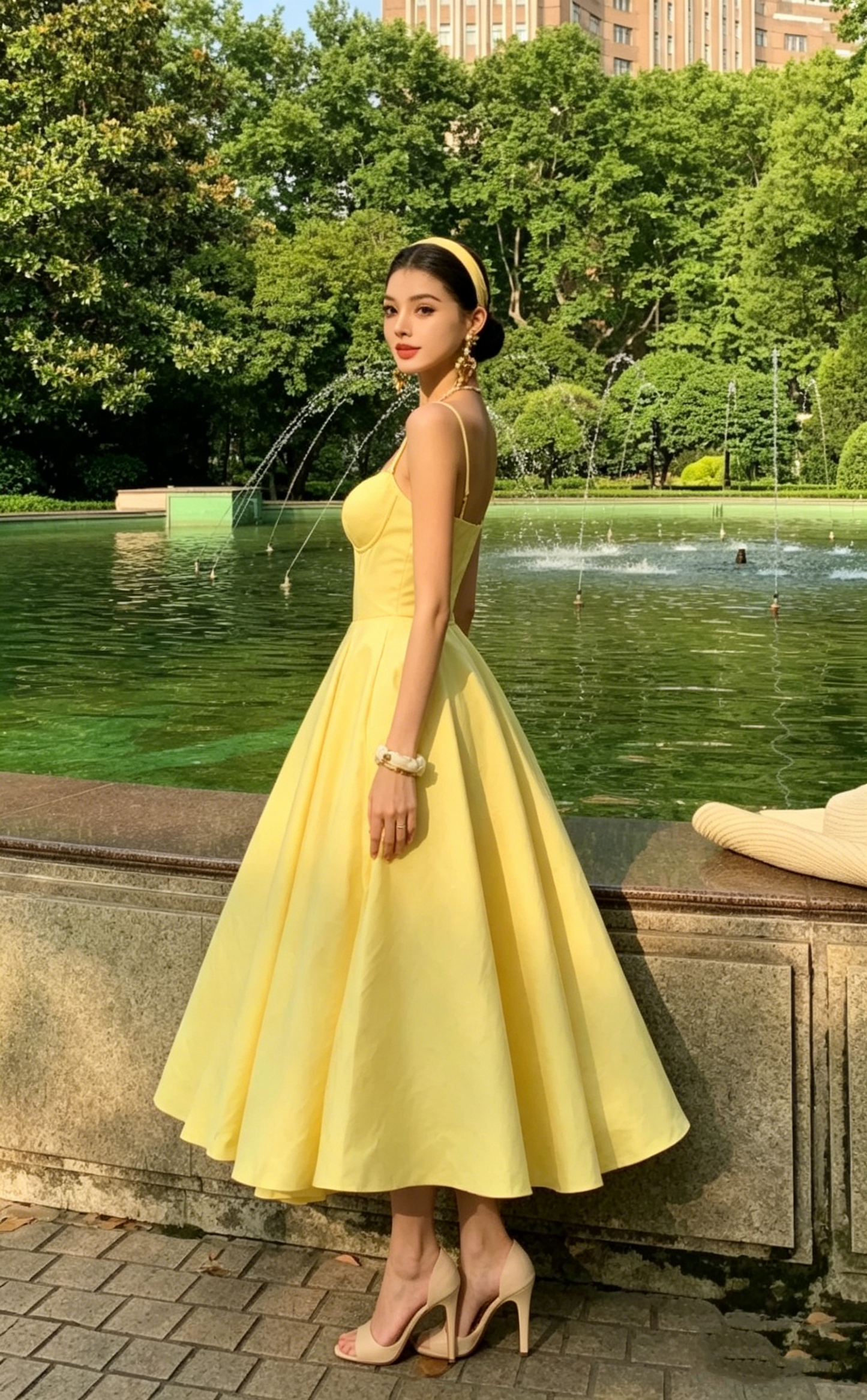 Elegant Yellow Sweetheart Spaghetti Strap A-Line Prom Dress DP8571