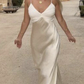 Spaghetti Straps Satin Long Party Dress Weding Guest Dress,DP1904