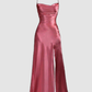 Light Blue Spaghetti Straps Elegant Long Party Dress Wedding Guest Dress, DP3645