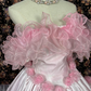 Vintage Pink Satin Tulle 3D Flowers Off-the-shoulder Sweet 16 Quinceanera A-Line Evening Dress Ball Gown DP6271