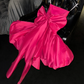 Vintage Hot Pink Strapless A-Line Satin Homecoming Dress Party Dress Cocktail Dress DP7325