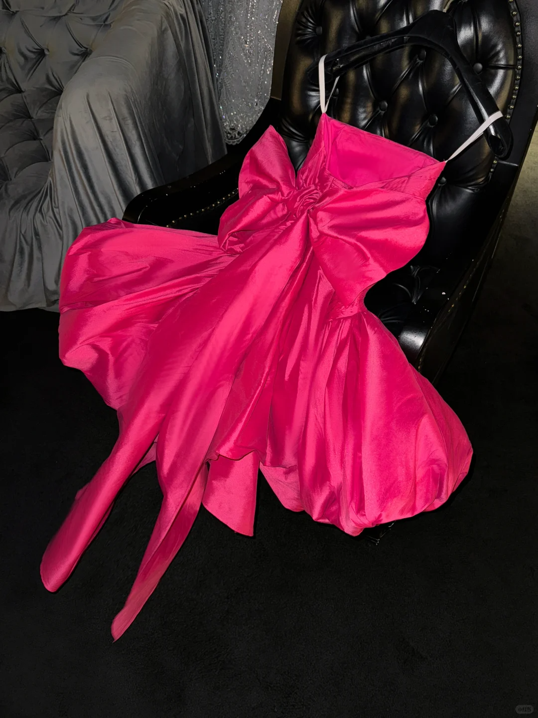 Vintage Hot Pink Strapless A-Line Satin Homecoming Dress Party Dress Cocktail Dress DP7325