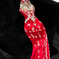 Wunderschönes funkelndes rotes Perlen-Pailletten-Stickmuster, elegantes Meerjungfrau-Abschlussballkleid, Abendkleid DP6233