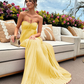 Elegant Strapless Pleated Chiffon A-Line Prom Dress DP8455