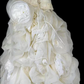 Elegant Ivory Lace Strapless Ruffled Tiered Beaded Wedding Dress DP7553