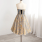 Vintage Sequin Beaded Strapless Ruffled Hem Design A-line Tulle Party Dress Homecoming Dress DP6073