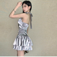 Cute Satin Halter-neck A-Line Short Summer Dresses Party Dress Homecoming Dress DP6350