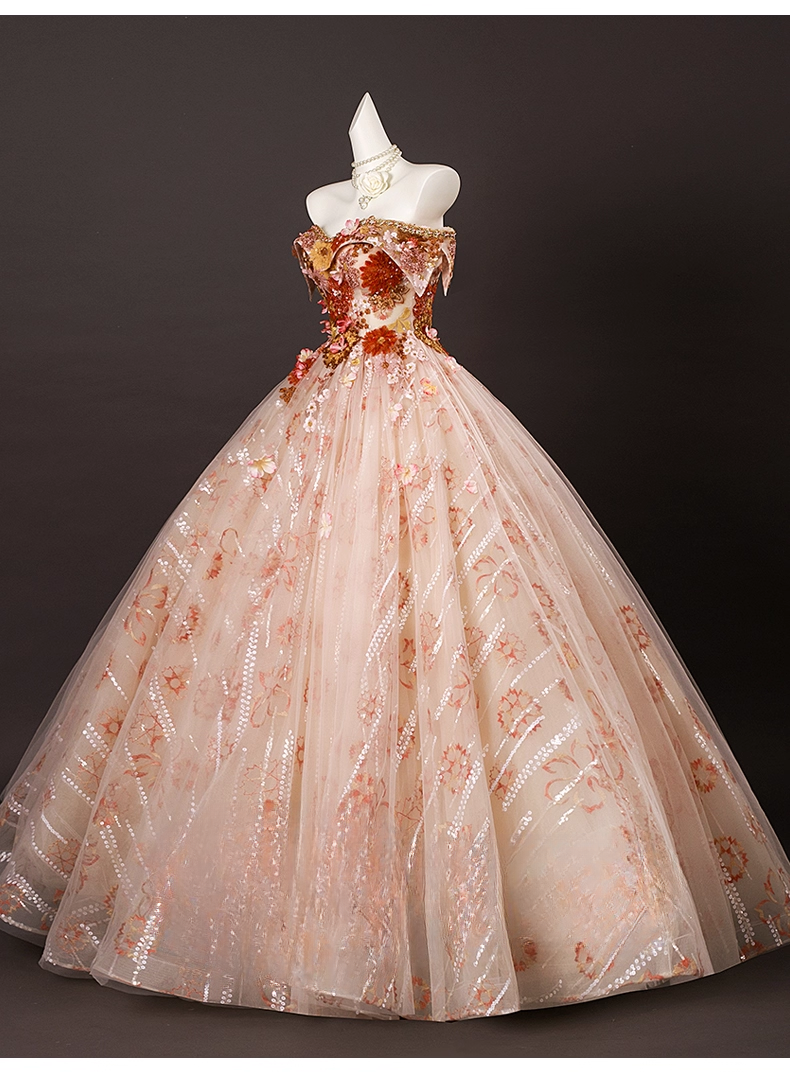 Chic Applique Sweetheart Prom Dress A-Line 3D Flowers Evening Gown Off-the-shoulder Party Dress Long Formal Dress DP6932