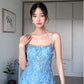 Glamorous Spaghetti Strap Tulle A-Line Prom Dress 3D Floral Lace Applique Formal Evening Gown DP8201