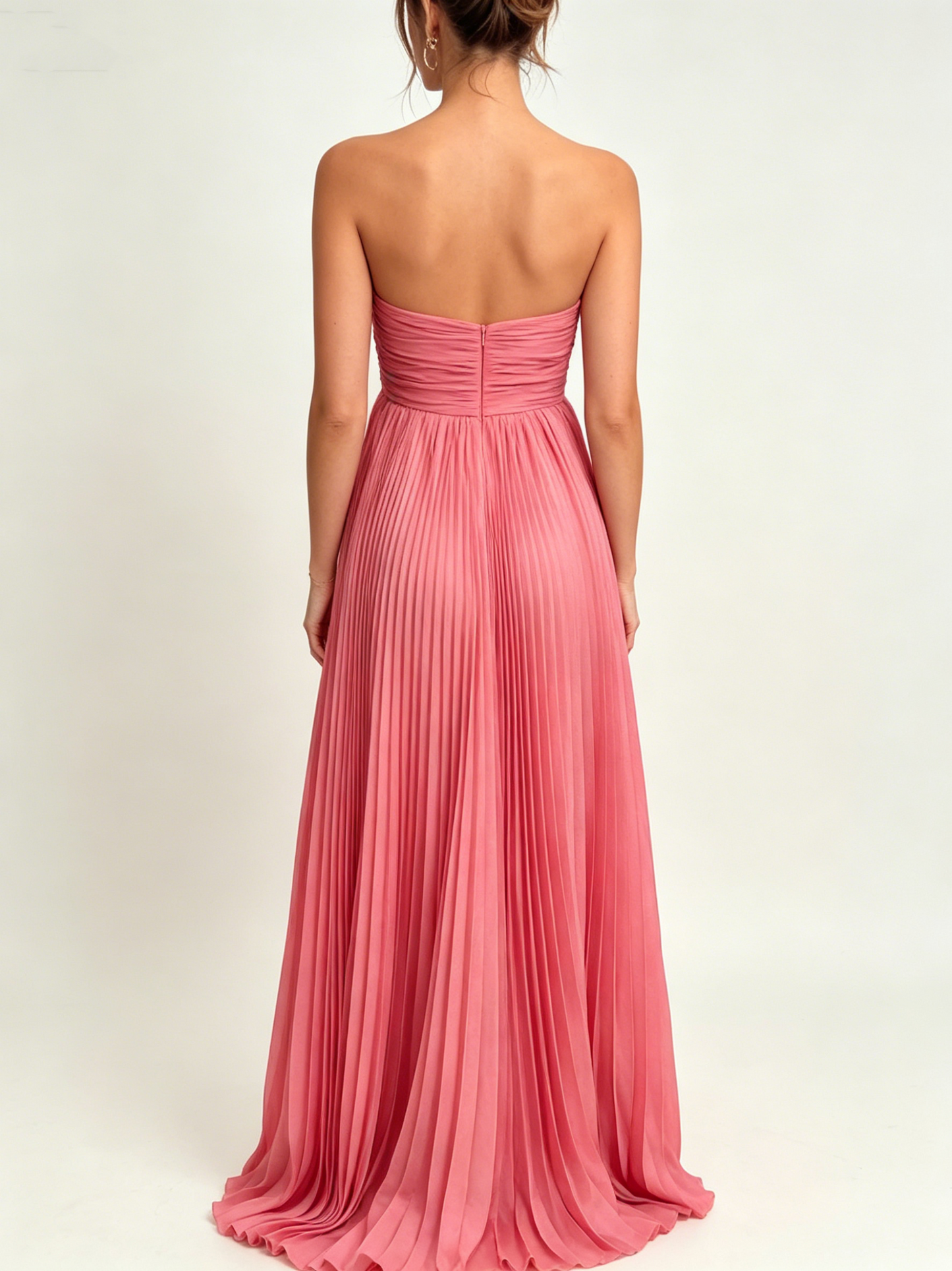 Elegant Strapless Pleated Chiffon A-Line Prom Dress DP8455