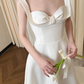 Glamorous Satin Wedding Dress A-Line Shoulder Straps Bridal Gown DP7126