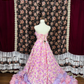 Gorgeous Applique Floral Sweet 16 Quinceanera Strapless A-Line Floor-length Tiered Prom Dress Evening Dress Ball Gown DP6418