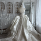 Luxury Ivory Strapless Sweetheart Wedding Dress Beaded Lace Embellished Royal Bridal Gown DP8246