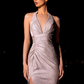 Vintage Glänzendes V-Ausschnitt Neckholderkleid Meerjungfrau Langes hochgeschlitztes Sommerkleid Ballkleid Abendkleid DP6399