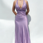 Glamorous Satin Halter-Neck Evening Gown Vintage Sheath Prom Dress DP2276