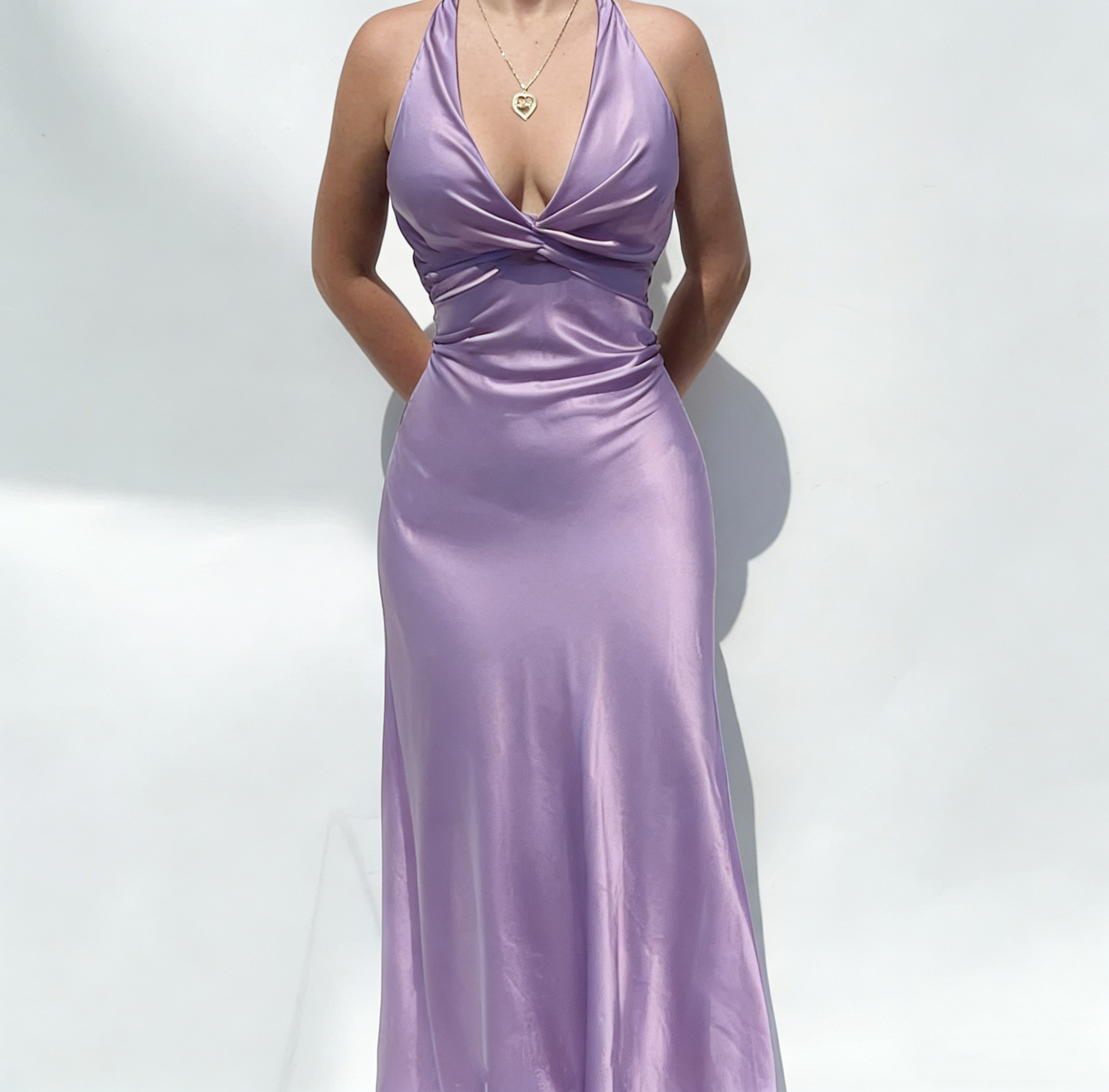 Glamorous Satin Halter-Neck Evening Gown Vintage Sheath Prom Dress DP2276