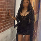 Enchanting Black Glittering Sequin Sheath Short Cocktail Dresses Party Dress Homecoming Dress DP6412