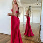 Robe de bal rouge vintage à bretelles spaghetti, robe de soirée fourreau, robe longue de soirée, DP6822