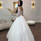Vintage Ivory Off-the-Shoulder Long Lace Sleeve Beaded Sweetheart A-Line Wedding Dress DP8610
