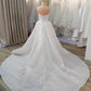 Vintage Sweetheart Strapless Lace Floral Embroidery A-Line Wedding Dress DP8601