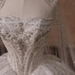 Elegant Strapless Sparkling Beaded Sequin Veil A-Line Wedding Dress DP8599