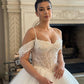 Vintage Off-the-Shoulder Spaghetti Straps Lace Tulle Sweetheart Wedding Dress DP8604