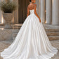Vintage Ivory Strapless Sweetheart Satin A-Line Wedding Dress DP8602
