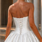 Vintage Ivory Strapless Sweetheart Satin A-Line Wedding Dress DP8602