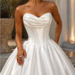 Vintage Ivory Strapless Sweetheart Satin A-Line Wedding Dress DP8602