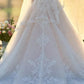 Elegant Off-the-Shoulder Sweetheart Tulle 3D Floral Lace Applique A-Line Wedding Dress DP8593