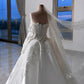 Elegant Sweetheart Off-the-Shoulder Long Sleeve Lace Satin Wedding Dress DP8590