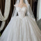 Romantic Sweetheart Sparkly Glitter Lace Veil A-Line Wedding Dress DP8587