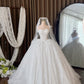 Romantic Sweetheart Sparkly Glitter Lace Veil A-Line Wedding Dress DP8587