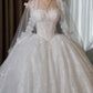Romantic Sweetheart Sparkly Glitter Lace Veil A-Line Wedding Dress DP8587