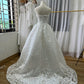Elegant Strapless Floral Lace Embroidery A-Line Wedding Dress DP8597