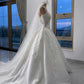 Elegant Sweetheart Off-the-Shoulder Long Sleeve Lace Satin Wedding Dress DP8590