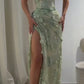 Enchanting 3D Floral Mermaid High Slit Evening Gown DP8025