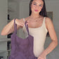 Robe de bal trapèze violette vintage à bretelles spaghetti et lacets, robe de soirée formelle DP6698