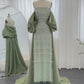 Vintage Glänzendes, perlenbesetztes, trägerloses Etuikleid im Cape-Design, langes Ballkleid, Abendkleid, DP6535