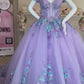 Vintage Lilac Sequin Sweetheart Off-the-shoulder Sweet 16 Quinceanera A-Line Floor-length Prom Dress Birthday Dress Evening Dress Ball Gown DP6697